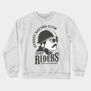 Street Racing Club Lucky Riders Road Adventures, Funny Vintage Cyclist Father's Day Gift Crewneck Sweatshirt